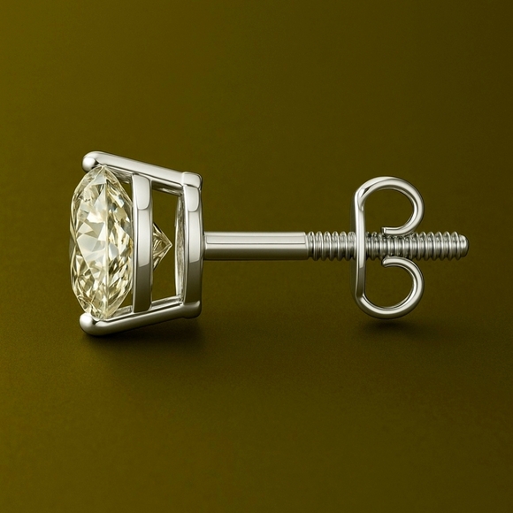 3 ct Lab Grown Diamond Stud Earrings G Color VS Clarity 14K White Gold - Picture 5 of 6